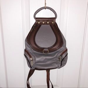 VA Made in Italy Grey Backpack/Crossbody Purse